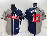 Atlanta Braves #13 Ronald Acuna Jr Grey Navy Blue Two Tone Stitched Nike Jersey,baseball caps,new era cap wholesale,wholesale hats